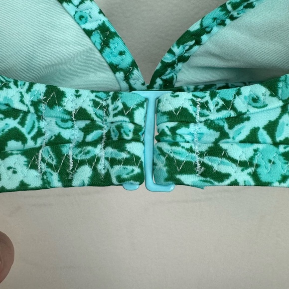 Aerie Teal Floral Triangle Bikini Top Size XXL - Picture 5 of 7